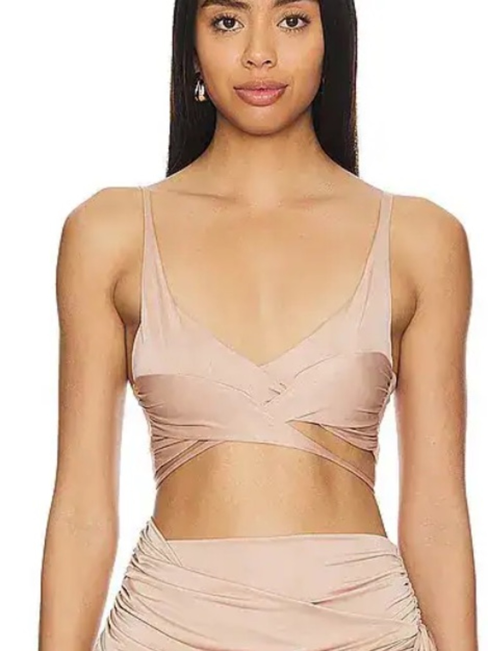 Mother of All Akari top Nude Wrap Crop Top tie strappy camisole Revolve NWT XS